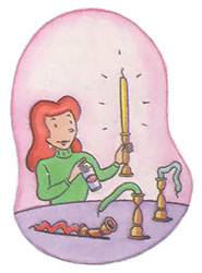 
Furniture polish can revitalize dull candles.
